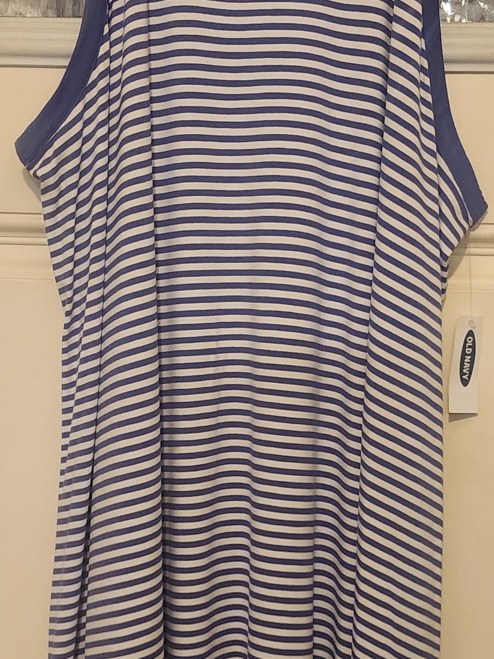 Old Navy Periwinkle and White Striped Sleeveless Dress